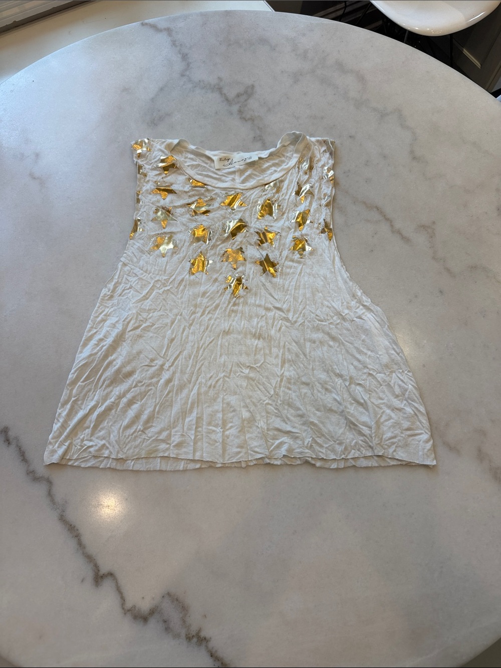 Vintage Havana cream Tank with Gold Foil Accents